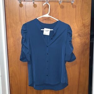 Abercrombie Short Sleeve Button Down Ruched Sleeve Tops